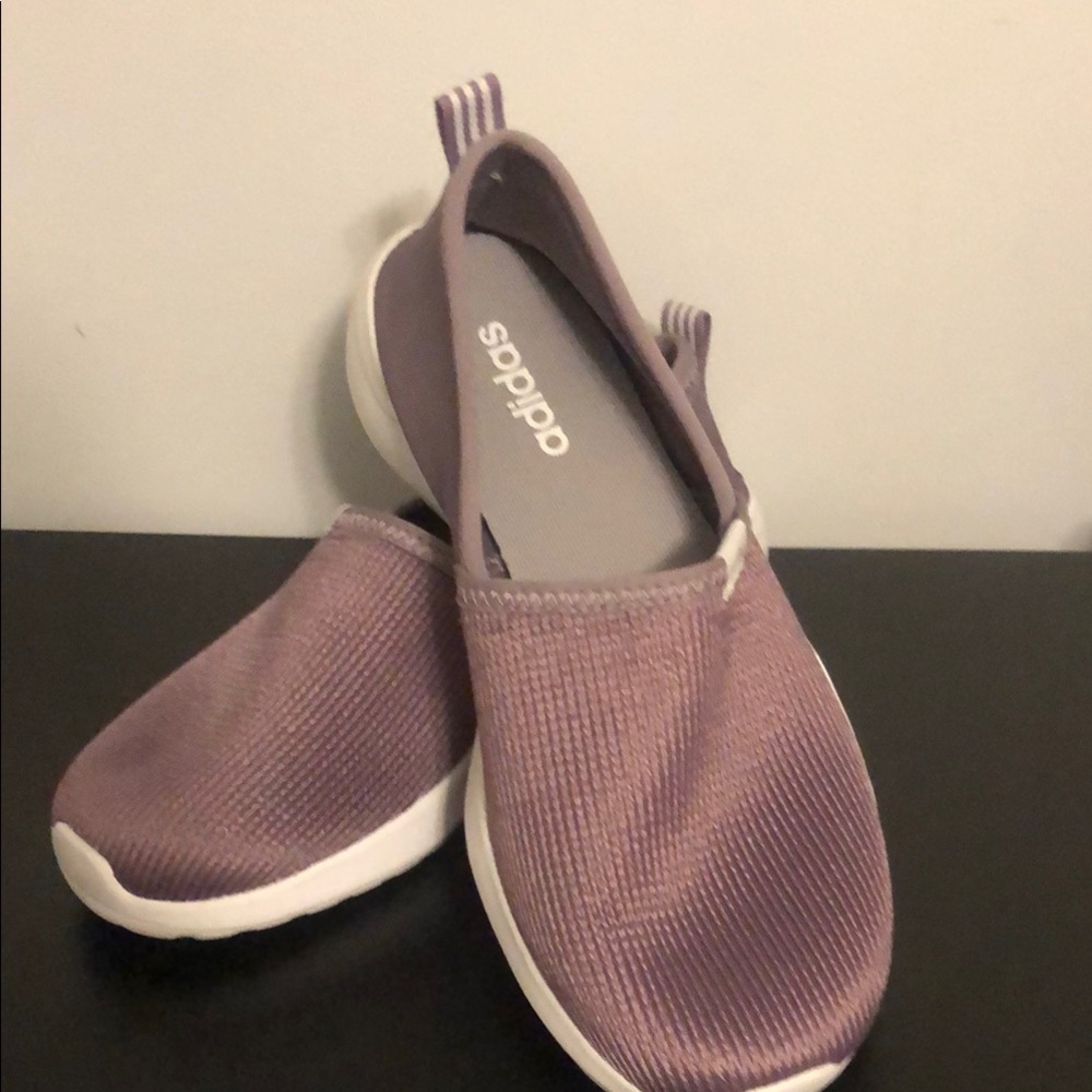 Adidas Purple Slip-On Shoes-size 6